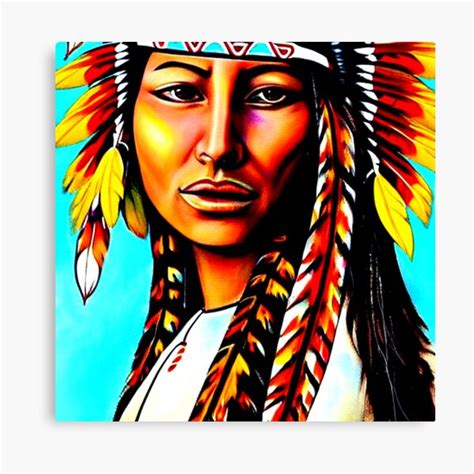 Native american women portrait, original ink painting, native female with warbonnet, Indian ...