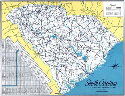 South Carolina - Roads & Highways - SC Road Map 1947