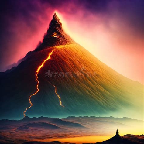 Dark Fantasy Mordor Landscape Stock Image - Image of dark, mountain ...