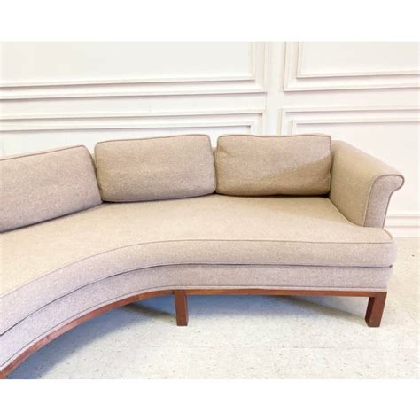 Mid-Century Two Piece Curved Sectional Sofa | Chairish