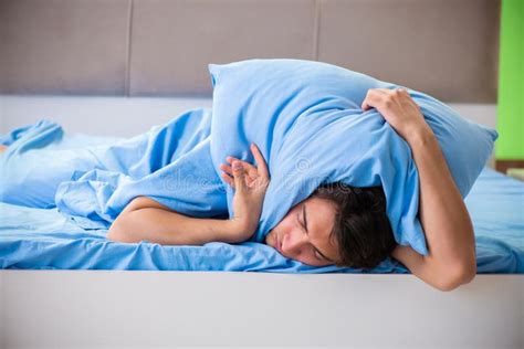 The Man Suffering from Sleeping Disorder and Insomnia Stock Image - Image of emotional, alone ...