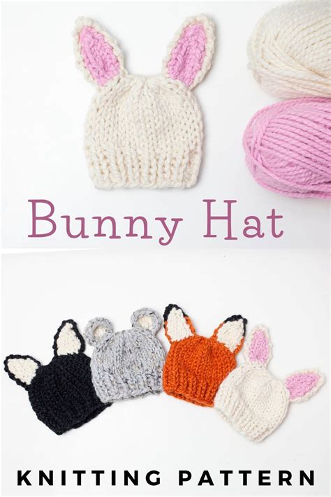 Two Tone Bunny Ears Hat Free Knitting Pattern in 2021 | Hat knitting patterns, Baby hats ...