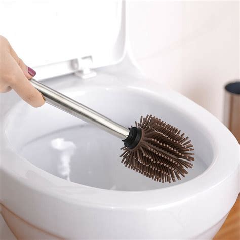 Home Use Bathroom Portable Scrub Toilet Brush Silicone Long Handle Cleaning Tool - Walmart.com ...