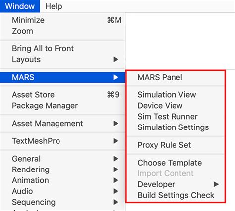 Unity MARS UI overview | Unity MARS | 1.4.1