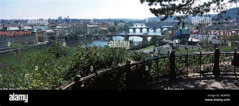 Bridges spanning the Moldau river Prague Czech Republic Also called the ...