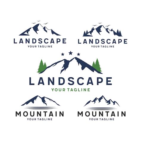 Mountain and landscape logo | Premium Vector