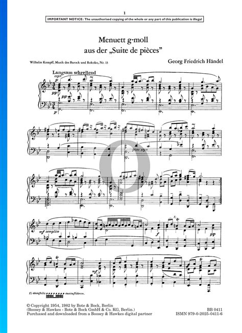 34+ Handel minuet in g minor kempff transcription sheet music ...