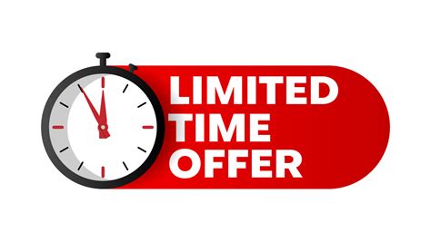 limited time offer vector design in red and black with stop watch 5020297 Vector Art at Vecteezy