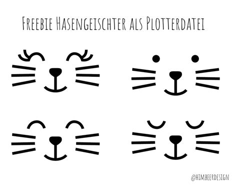 Hasengesicht SVG DXF Ostern 10x10 Freebie Plotten