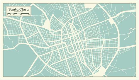 Santa Clara Cuba City Map in Retro Style. Outline Map. 17648494 Vector ...