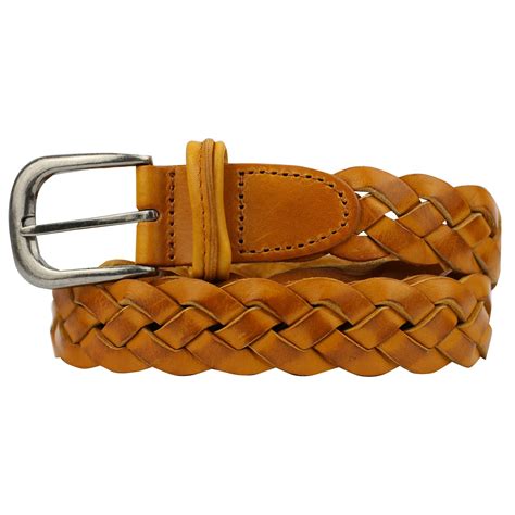 Unisex Plaited Real Leather Weaved & Braided Vintage Mens Belt 4 ...