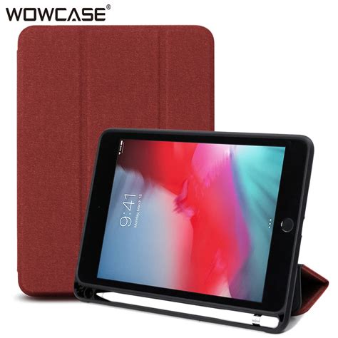 Pencil Holder Case for iPad Mini 5 Generation Samrt Leather Tri fold ...