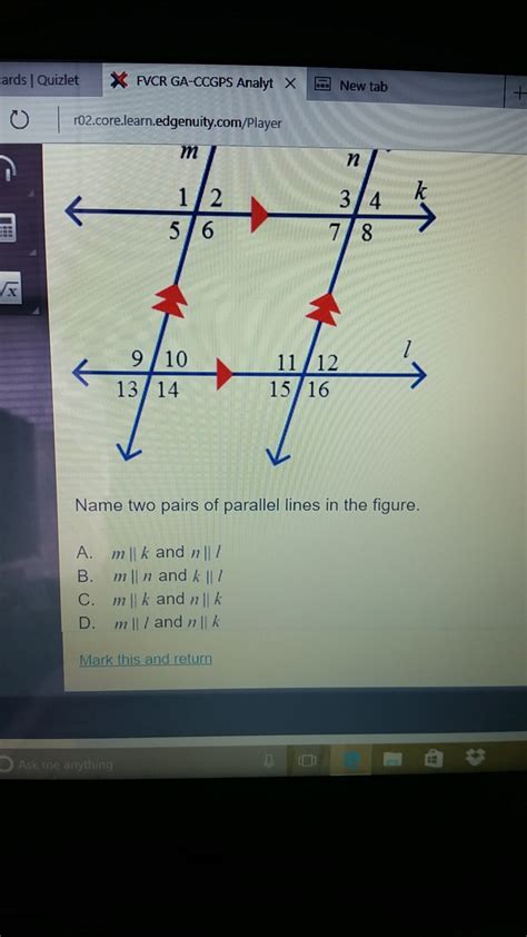 name two pairs of parallel lines in the figure - brainly.com