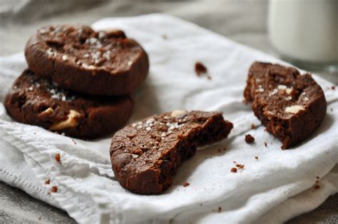 Cocoa Nib Chocolate Cookies with White Chocolate and Fleur de Sel