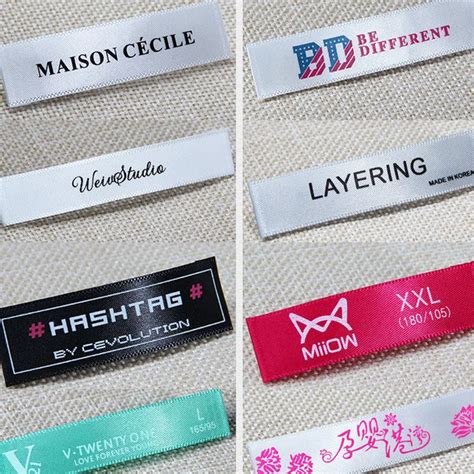 Cloth Collar Logo Custom Design Ribbon Printing garment labels Cotton Clothing High end Brand ...