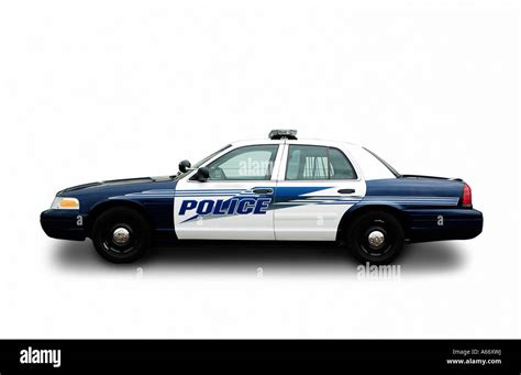 Police car cut out on white background Stock Photo - Alamy