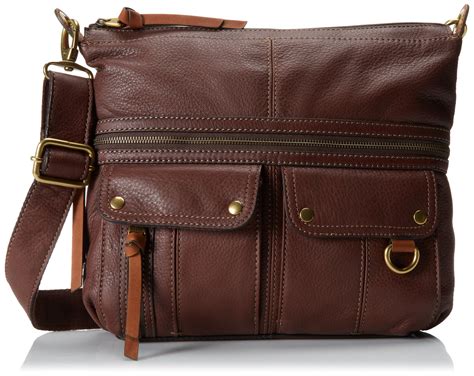 Galleon - Fossil Morgan Top Zip Cross Body Bag, Espresso, One Size