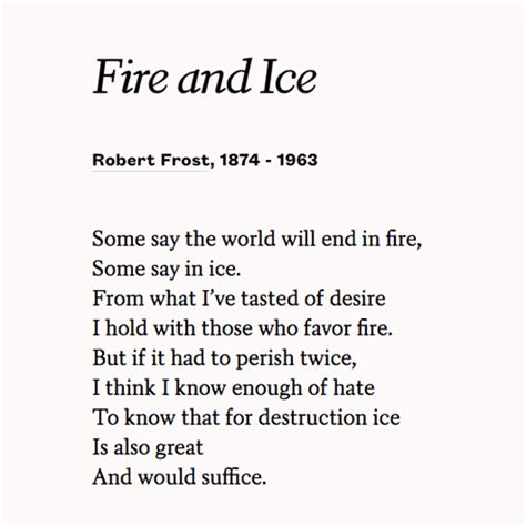 いろいろ fire and ice poem by robert frost 238193-Theme of poem fire and ice by robert frost ...