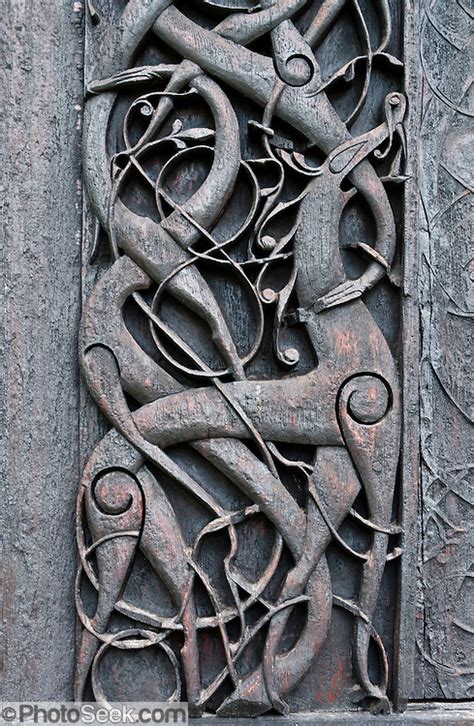 Viking animal art, Urnes stavkirke, oldest Stave Church in Norway, built 1135 AD | PhotoSeek.com