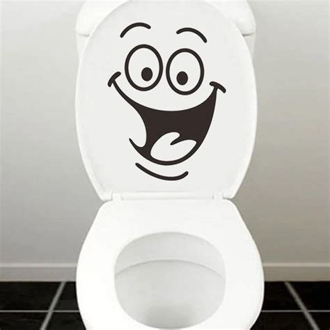 Hot Sale Smiley Face Funny Toilet Bathroom Decal Seat Decor Removable DIY Wall Stickers Lowest ...