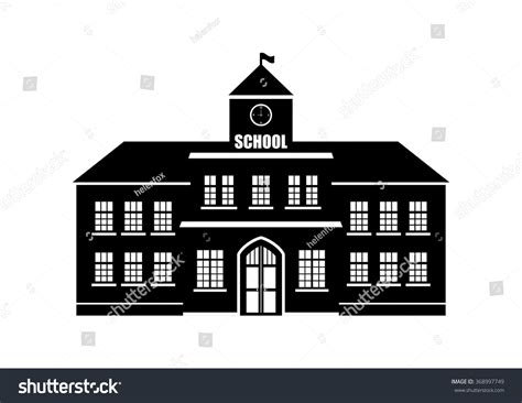 School Building Silhouette On White Background Stock Vector (Royalty Free) 368997749 | Shutterstock