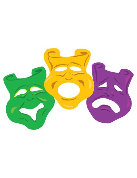 Mardi Gras Colors Mask Clip Art - New Orleans Free Vector Clip Art