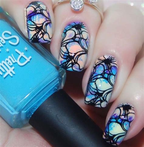 Oil slick nail art Different Types Of Nails, Water Marbling, Oil Slick, White Nails, Nails ...