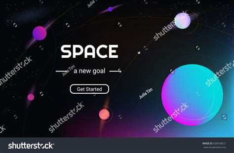 Vector Realistic Futuristic Space Background Bright Stock Vector (Royalty Free) 626918612 ...