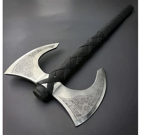 Viking Double-Edged Axe With Carved Runes Long Axe Hatchet, 51% OFF