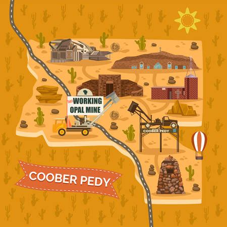 Vector of Traveling map of coober pedy - ID:113491677 - Royalty Free Image - Stocklib