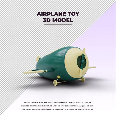 Premium PSD | Green airplane toy