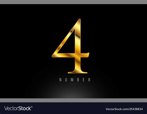 Number gold golden 4 logo company icon design Vector Image