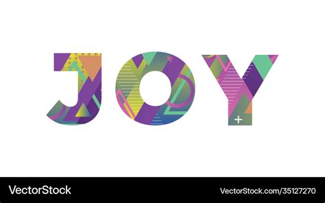 Joy concept retro colorful word art Royalty Free Vector