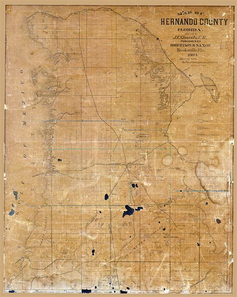 1884 Map of Hernando County Florida - Etsy