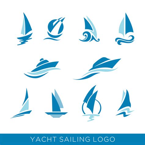 yacht sailing logos vector free download