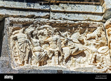 Frieze Inside The Temple Of Hadrian Ephesus Turkey Stock Photo - Alamy