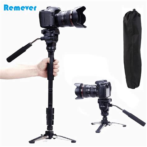 Professional Camera Monopod+Pan tilt Head Gimbal+Mini Tripod For Canon Nikon DSLR Extendable ...