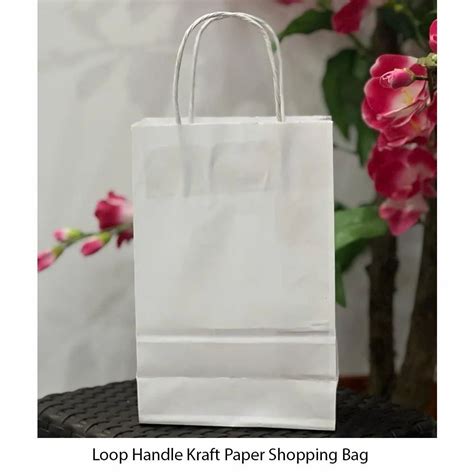 White Loop Handle Kraft Paper Shopping Bag, Capacity: 2kg at Rs 5.55 ...