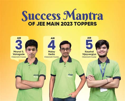 Success Mantra of JEE-Main 2023 Toppers - My Exam : EduBlog of ALLEN Career Institute - ALLEN Blog