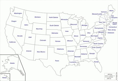 Printable Us Map Without State Names - Printable US Maps