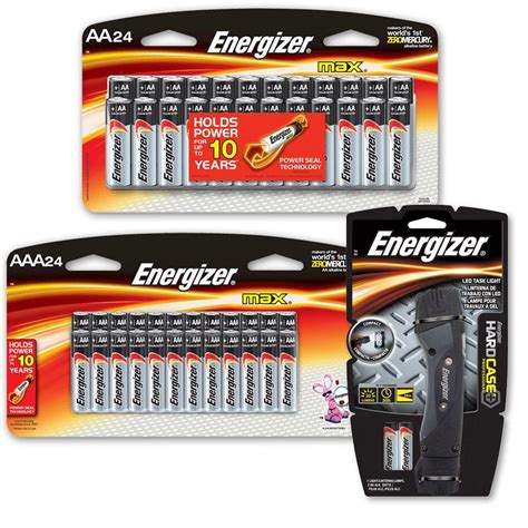 Energizer 24 AA and 24 AAA Battery Bundled with Hard Case Pro 2 AA LED ...