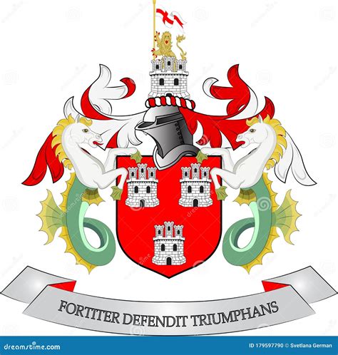 Coat of Arms of Newcastle upon Tyne in England Stock Vector - Illustration of coat, heraldic ...