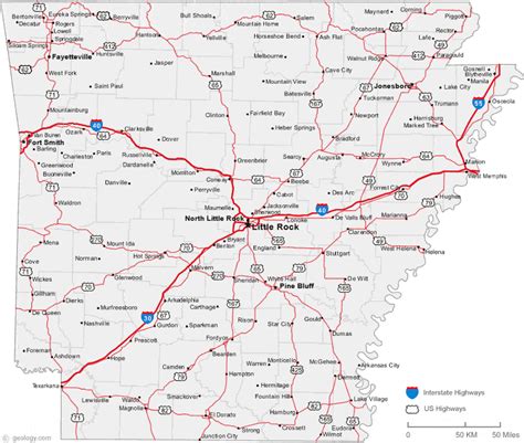 Map of Arkansas Cities - Arkansas Road Map