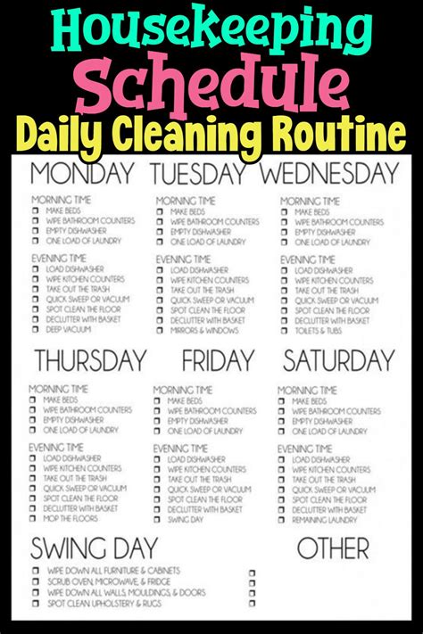 PRINTABLE Daily Weekly Monthly Cleaning Schedule Checklists-2024 Freebies | Weekly cleaning ...