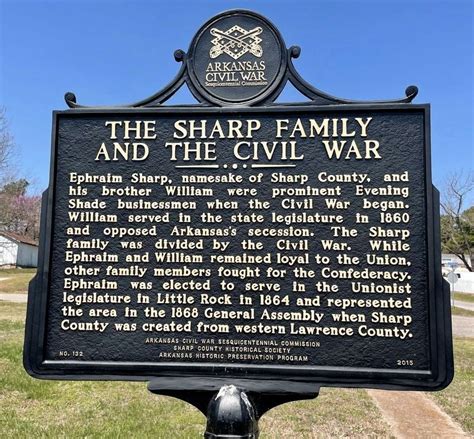 The Sharp Family and the Civil War / The Civil War in Sharp County Historical Marker