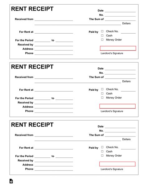 Rent Receipt Template Doc India