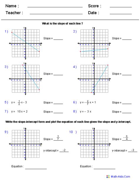 Algebra 2 Worksheets | Linear Linear Functions Worksheets