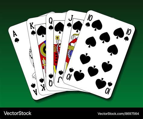 Poker hand - royal flush spade Royalty Free Vector Image