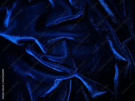 Blue velvet fabric texture used as background. Empty blue fabric ...