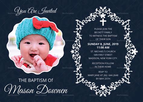 Christening Baptism Invitation Design Template in Word, PSD, Publisher